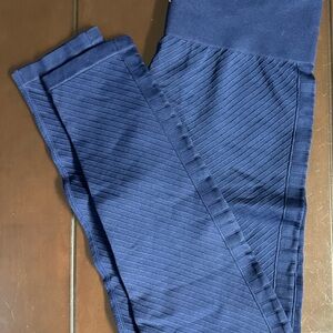 Navy Blue Ribbed Leggings